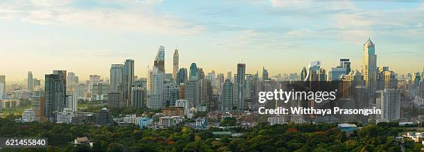 department and city businesses panorama - angola stock-fotos und bilder