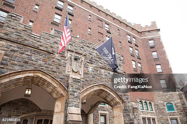 exterior of historic thayer hotel at west point - west point military academy stock pictures, royalty-free photos & images