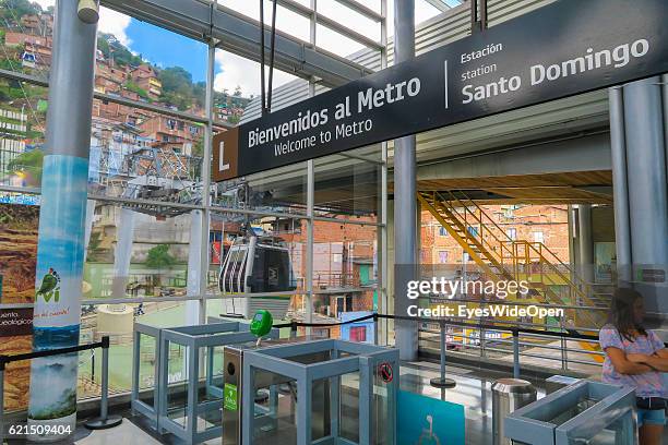 Metro station in the city on August 27, 2016 in Medellin, Colombia.