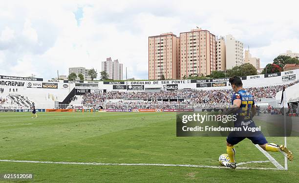 Zeca of Santos in action during the match between Ponte Preta and Santos for the Brazilian Series A 2016 at Moises Lucarelli Stadium on November 6,...