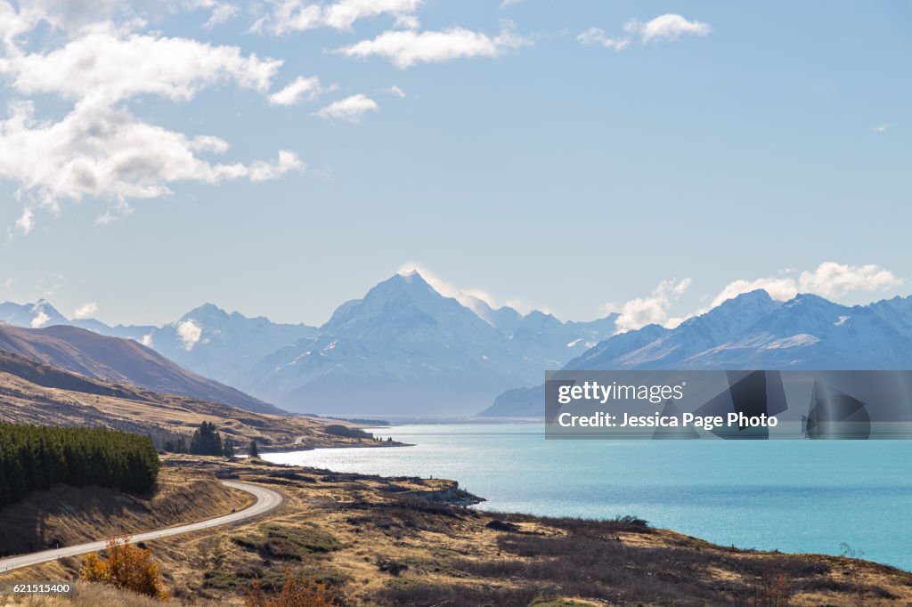 Landscape on the road to Mount Cook