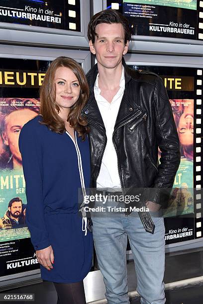 Alice Dwyer and Sabin Tambrea attend the 'Die Mitte der Welt' Berlin screening on November 6, 2016 in Berlin, Germany.