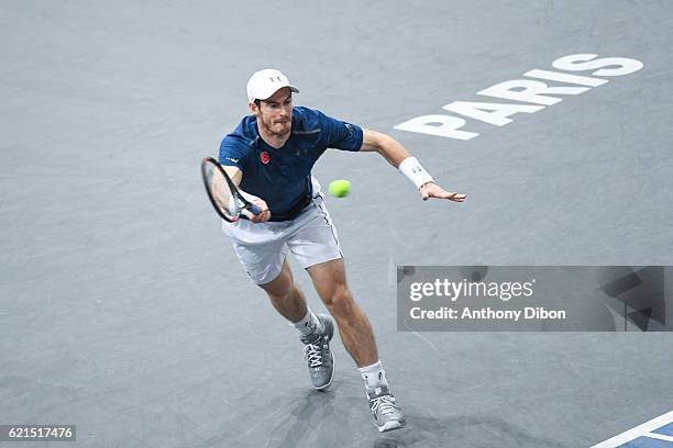 Andy Murray during the Mens Singles Final match on day seven of the BNP Paribas Masters at Hotel Accor Arena Bercy on November 6, 2016 in Paris,...