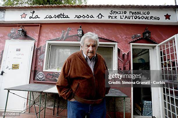 Former Uruguayan President Jose '' Pepe '' Mujica at "casetta rossa" in Garbatella district,on November 5, 2016 in Rome, Italy.