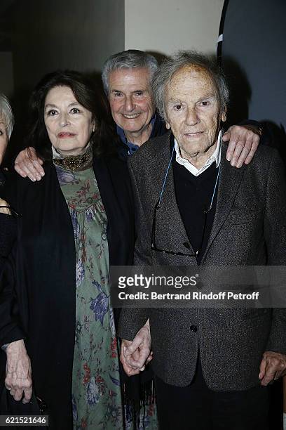 Actress Anouk Aime, Director Claude Lelouch and Actor Jean-Louis Trintignant attend "Un Homme et Une Femme" screening for its 5Oth Anniversary at...