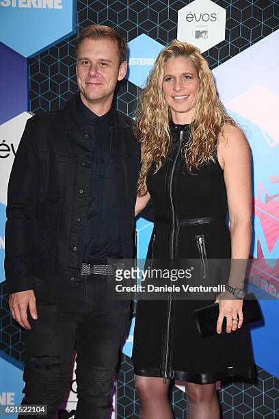 Armin van Buuren with partner Erika van Thiel attend the MTV Europe Music Awards 2016 on November 6, 2016 in Rotterdam, Netherlands.