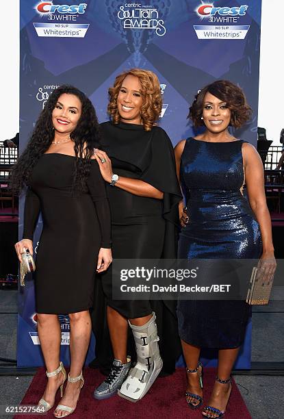 Personalities Sara Stokes, Chrystale Wilson and Stacii Jae Johnson attend the 2016 Soul Train Music Awards at the Orleans Arena on November 6, 2016...