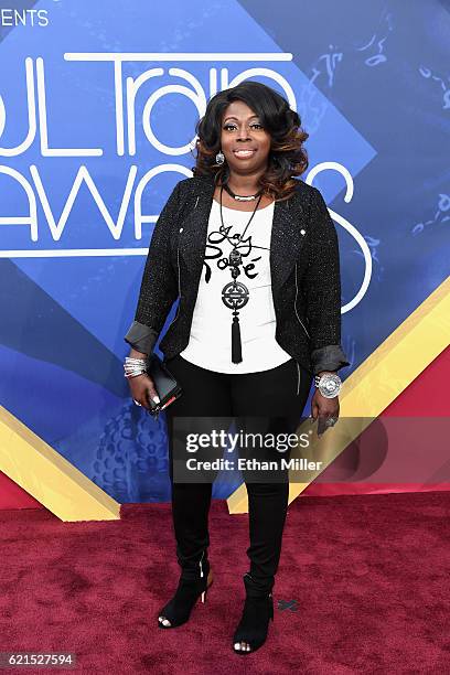 Singer Angie Stone attends the 2016 Soul Train Music Awards at the Orleans Arena on November 6, 2016 in Las Vegas, Nevada.