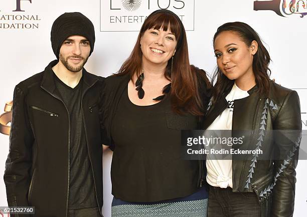 Actor Felix Ryan, producer Leah Cevoli, and actress Emily Cheree attend the screening of Lesin Films' "Nowhereland" at The Egyptian Theatre on...
