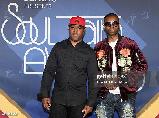 Musicians Markell Riley and Aqil Davidson of Wreckx-n-Effect attend the 2016 Soul Train Music Awards at the Orleans Arena on November 6, 2016 in Las...