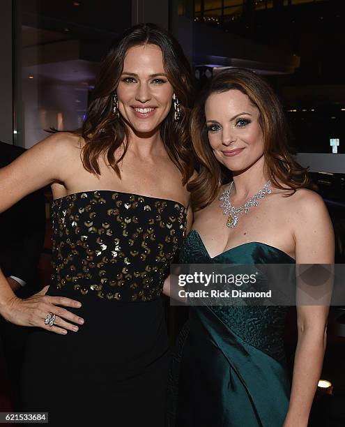 Jennifer Gardner and Kimberly Williams - Paisley wearing Jonathon Arndt custom design "Heart of the South Diamond" attend the 50th annual CMA Awards...