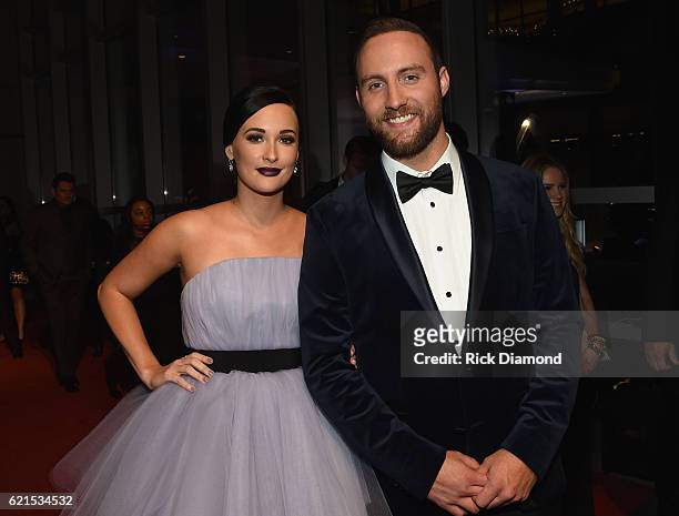 Kacey Musgraves and Ruston Kelly attend the 50th annual CMA Awards at the Bridgestone Arena on November 2, 2016 in Nashville, Tennessee.
