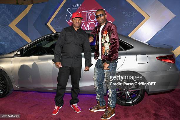 Recording artists Markell Riley and Aqil Davidson of Wreckx-n-Effect attends the 2016 Soul Train Music Awards at the Orleans Arena on November 6,...