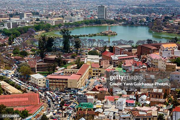 the city from the upper town, antananarivo, madagascar - madagáscar imagens e fotografias de stock