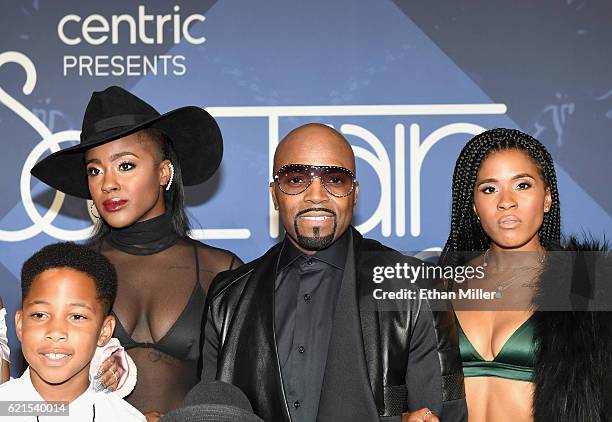 Taja Riley , recording artist Teddy Riley and Deja Riley attend the 2016 Soul Train Music Awards at the Orleans Arena on November 6, 2016 in Las...