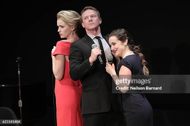 Lauren Worsham, Jeff Kready and Lisa O'Hare perform on stage at the 2016 TRU Love Benefit at The New York Public Library for the Performing Arts on...