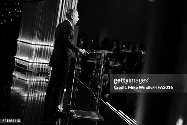 Honoree Tom Hanks accepts the Hollywood Actor Award for "Sully" onstage during the 20th Annual Hollywood Film Awards at The Beverly Hilton Hotel on...