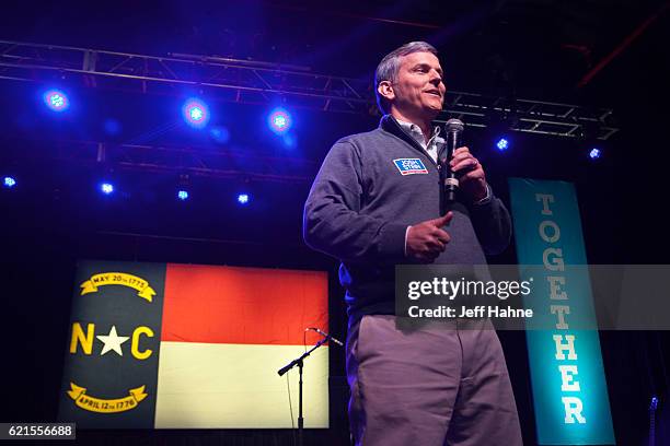 North Carolina Attorney General candidate Josh Stein speaks during Get Out the Vote at The Fillmore Charlotte on November 6, 2016 in Charlotte, North...