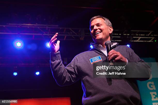 North Carolina Attorney General candidate Josh Stein speaks during Get Out the Vote at The Fillmore Charlotte on November 6, 2016 in Charlotte, North...