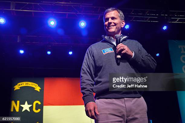 North Carolina Attorney General candidate Josh Stein speaks during Get Out the Vote at The Fillmore Charlotte on November 6, 2016 in Charlotte, North...