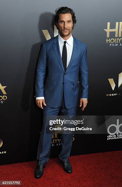 Actor Matthew McConaughey arrives at the 20th Annual Hollywood Film Awards at The Beverly Hilton Hotel on November 6, 2016 in Los Angeles, California.