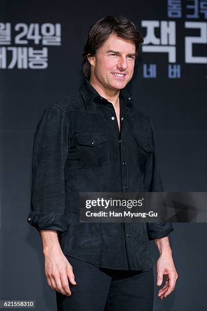 Actor Tom Cruise attends the 'Jack Reacher: Never Go Back' press conference on November 7, 2016 in Seoul, South Korea.