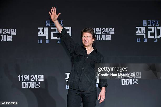 Actor Tom Cruise attends the 'Jack Reacher: Never Go Back' press conference on November 7, 2016 in Seoul, South Korea.