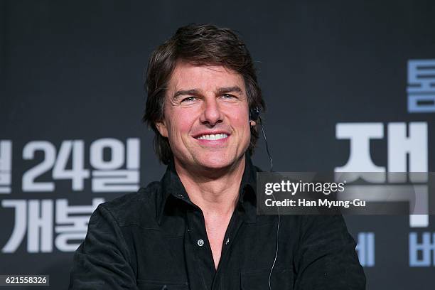 Actor Tom Cruise attends the 'Jack Reacher: Never Go Back' press conference on November 7, 2016 in Seoul, South Korea.