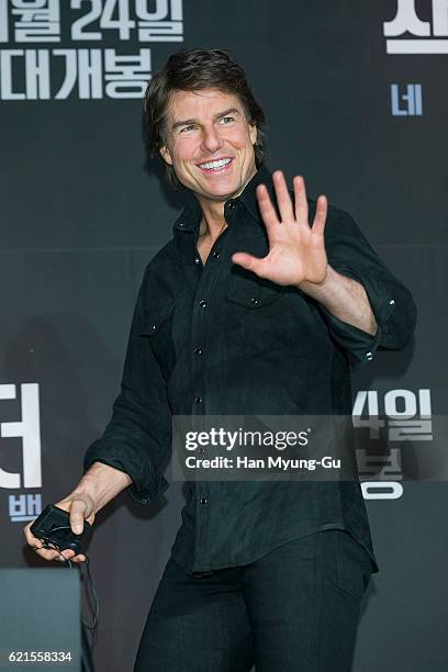 Actor Tom Cruise attends the 'Jack Reacher: Never Go Back' press conference on November 7, 2016 in Seoul, South Korea.