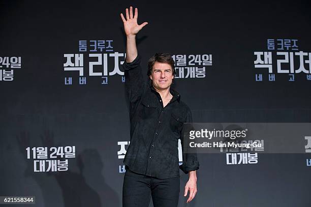 Actor Tom Cruise attends the 'Jack Reacher: Never Go Back' press conference on November 7, 2016 in Seoul, South Korea.