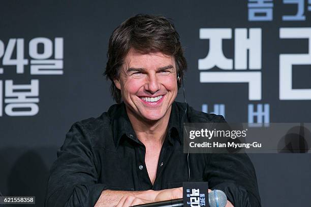 Actor Tom Cruise attends the 'Jack Reacher: Never Go Back' press conference on November 7, 2016 in Seoul, South Korea.