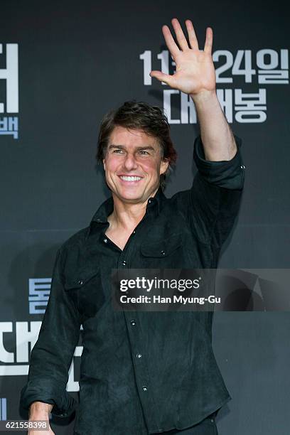 Actor Tom Cruise attends the 'Jack Reacher: Never Go Back' press conference on November 7, 2016 in Seoul, South Korea.