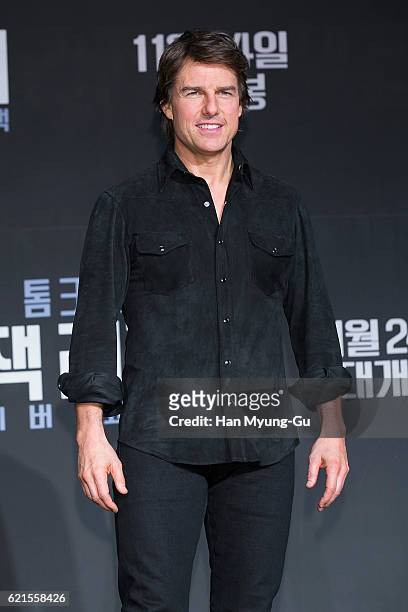 Actor Tom Cruise attends the 'Jack Reacher: Never Go Back' press conference on November 7, 2016 in Seoul, South Korea.