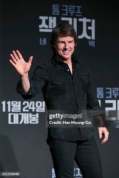 Actor Tom Cruise attends the 'Jack Reacher: Never Go Back' press conference on November 7, 2016 in Seoul, South Korea.