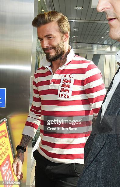 David Beckham is seen in Ginza shopping area on November 7, 2016 in Tokyo, Japan.