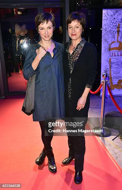 Julia Koschitz and Jule Ronstedt during the Metropolis-Deutscher Regiepreis 2016 at HFF Munich on November 6, 2016 in Munich, Germany.