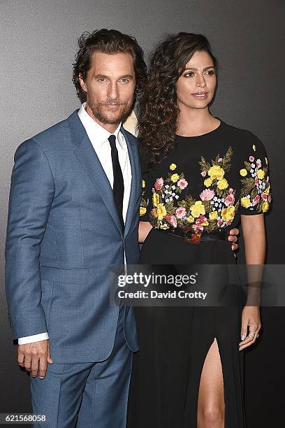 Matthew McConaughey and Camila Alves attend the 20th Annual Hollywood Film Awards - Arrivals at The Beverly Hilton Hotel on November 6, 2016 in...