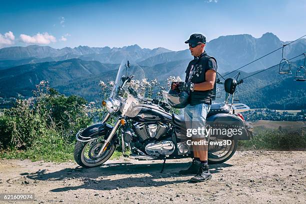 rider in the tatra mountains, poland - kawasaki stock pictures, royalty-free photos & images