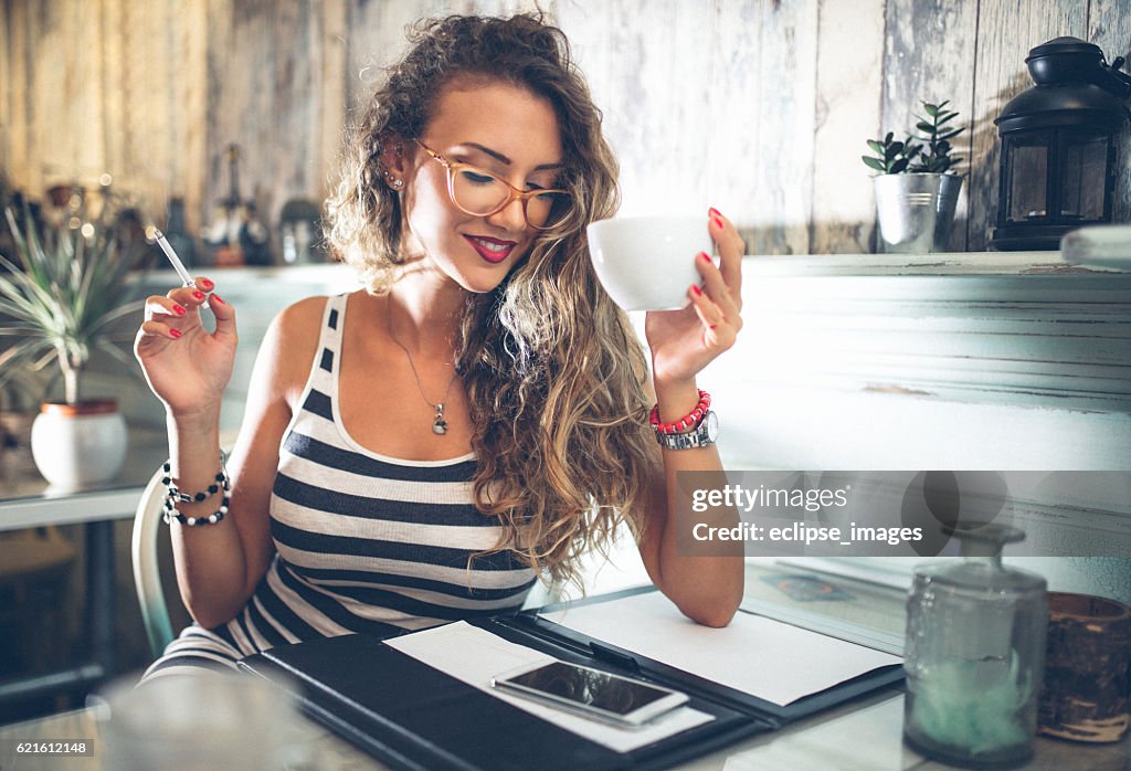 Cigarette and coffee
