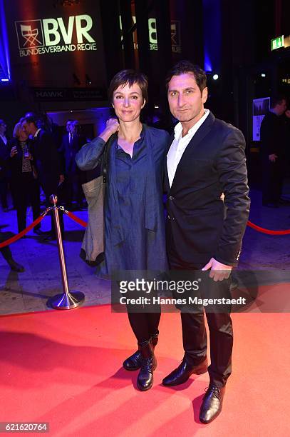 Julia Koschitz and Tim Seyfi during the Metropolis-Deutscher Regiepreis 2016 at HFF Munich on November 6, 2016 in Munich, Germany.