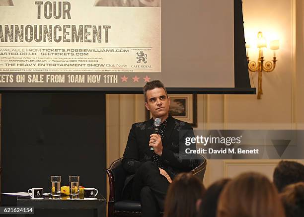 Robbie Williams announces his new album "The Heavy Entertainment Show" and new tour "The Heavy Entertainment Tour" presented by Cafe Royal at The...