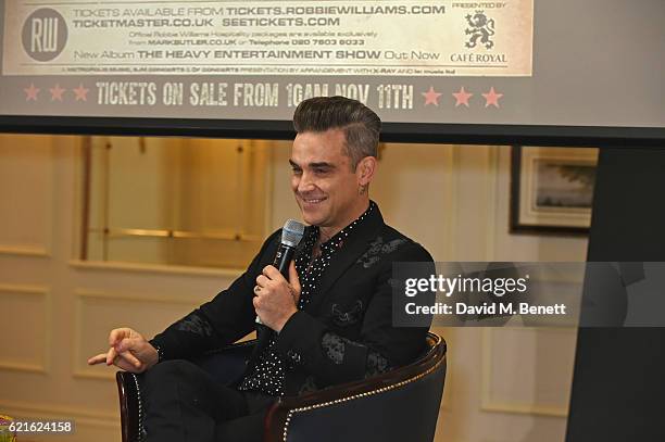 Robbie Williams announces his new album "The Heavy Entertainment Show" and new tour "The Heavy Entertainment Tour" presented by Cafe Royal at The...