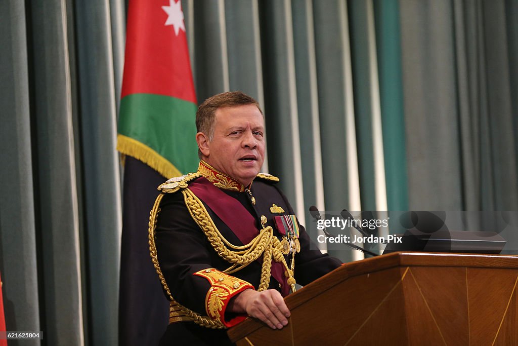 JOR: King Abdullah Attends State Opening Of Jordanian Parliament