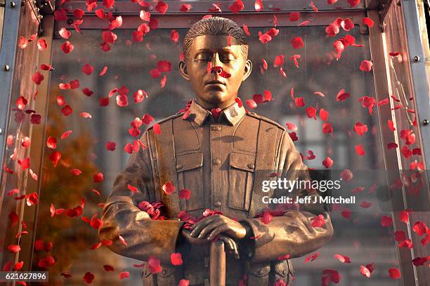 General view of the Every Man Remembered statue in George Square on November 7, 2016 in Glasgow, Scotland. The 23ft WW1 travelling statue Every Man...