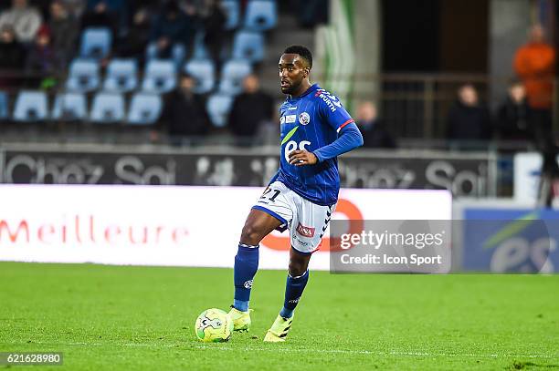 Yoann Salmier of Strasbourg during the Ligue 2 match between RC Strasbourg and Stade de Reims on November 5, 2016 in Strasbourg, France.