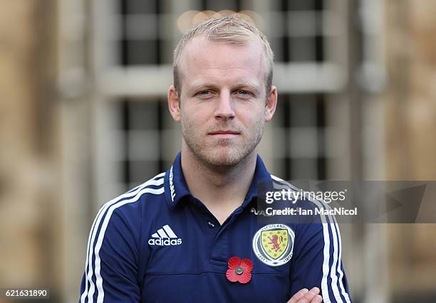 Steven Naismith poses for photographs during a Scotland media session at Mar Hall near Bishopton on November 7, 2016 in Glasgow, Scotland.