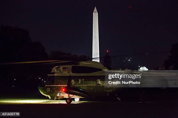 On Sunday, November 6, President Barack Obama returned from speaking at a Hillary for America campaign event in Orlando, Florida, to the South Lawn...