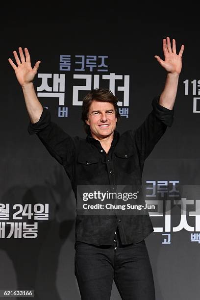 Tom Cruise attends the press conference and photocall of the Paramount Pictures' 'Jack Reacher: Never Go Back' ahead of the Seoul Premiere at the...