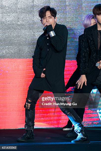 South Korean boy band Infinite perform onstage during the 'Jack Reacher: Never Go Back' Seoul premiere on November 7, 2016 in Seoul, South Korea.