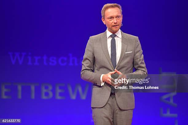 Christian Lindner attends Day 1 of the VDZ Publishers' Summit at BCC Berlin on November 7, 2016 in Berlin, Germany.
